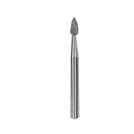 YG-1 Carbide Rotary Burr, Flame (SH), 3mm Shank, Double Cut