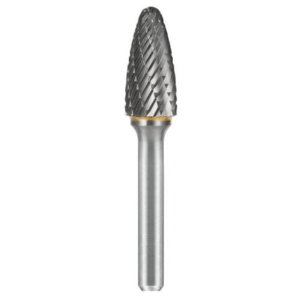 SGS Carbide Rotary Burr, Tree, Radius End (SF), 6mm Shank, Double Cut, Ø6×16mm–16×25mm