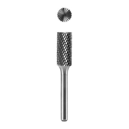 SESHIN BUFFALO Carbide Rotary Burr, Cylindrical, End Cut (SB), 6mm Shank, Double Cut, Ø3×13mm–25×25mm