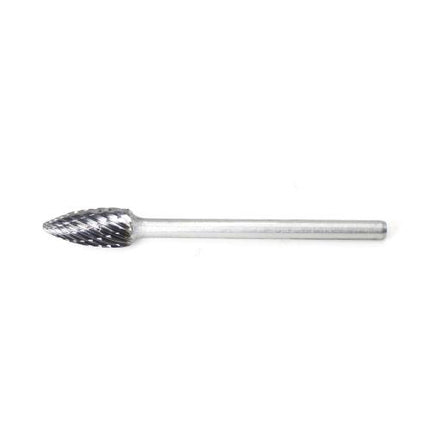 SESHIN BUFFALO Carbide Rotary Burr, Tree, Pointed End (SG), 3mm Shank, Double Cut, Ø6.3×12.7mm