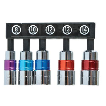 SESHIN BUFFALO Hex Nut Bit Socket Set BS5S (8,10,12,13,14X65mm)