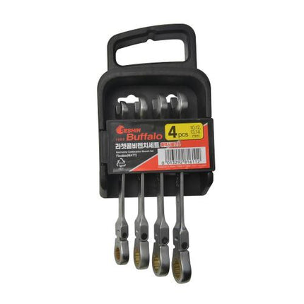 SESHIN BUFFALO Ratchet Combination Wrench Set Flexible Matte 4PCS(10,12,13,14)