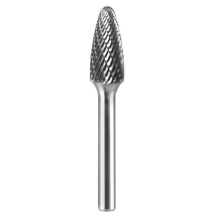 SESHIN BUFFALO Carbide Rotary Burr, Tree, Radius End (SF), 6mm Shank, Double Cut, Ø6×16mm–12.7×25mm