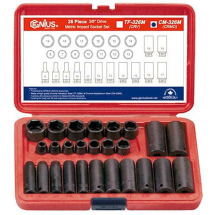 GENIUS TOOLS Impact Socket Set CM-326M