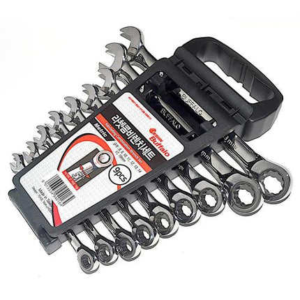SESHIN BUFFALO Ratchet Combination Wrench Set Taiwan 9PCS(8,9,10,11,12,13,14,17,19)