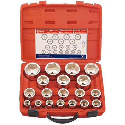 GENIUS TOOLS Hand Socket Set SS-619M
