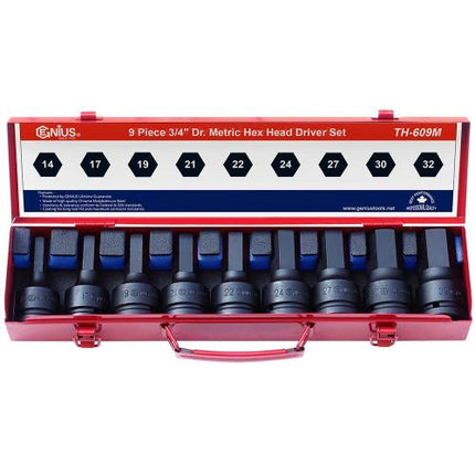 GENIUS TOOLS Impact Hex Bit Socket Set TH-609M