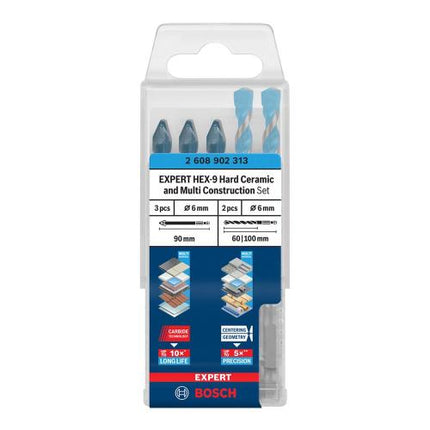 Bosch Hex Shank Tile Drill Bit, Ø3–12 mm