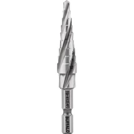 SESHIN BUFFALO 4-Flute Step Drill, Twist Type, Hex Shank 12mm–35mm