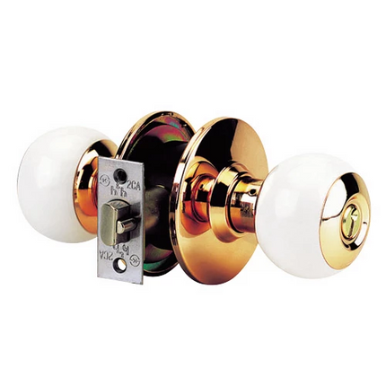 JUNGHWA Key- and Button-Locking Door Knobs 3400MIZIT (White)