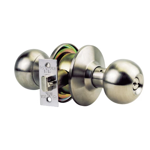 JUNGHWA Key- and Button-Locking Door Knobs  5000SS (Satin stainless steel)