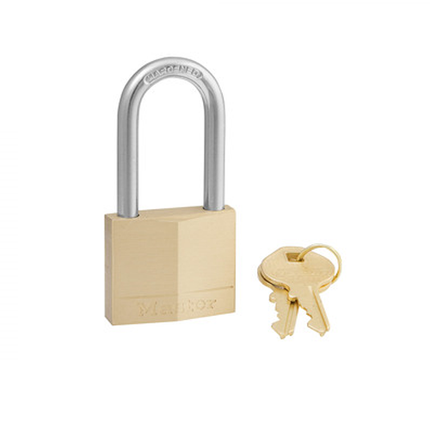 MASTER LOCK Model No. 140DLF 1-9/16in (40mm) Wide Solid Brass Body Padlock with 1-1/2in (38mm) Shackle