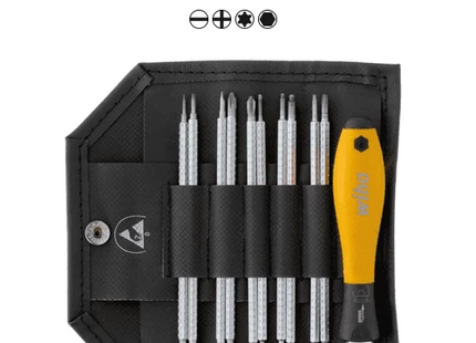 [WIHA] Screwdriver with interchangeable blade set SYSTEM 4 ESD   assorted 11-pcs. 2691 T11 ESD | 210-7200
