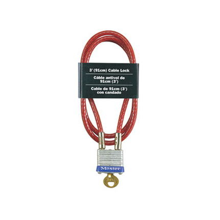 MASTER LOCK Model No. 719D 3ft (91cm) Long x 3/16in (5mm) Diameter Cable with Integrated Laminated Steel Padlock