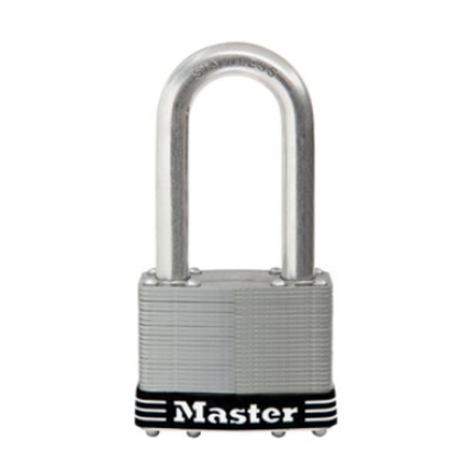 MASTER LOCK Model No. 15SSKADLJ 2-1/2in (64mm) Wide Laminated Stainless Steel Pin Tumbler Padlock with 2-1/2in (64mm) Shackle