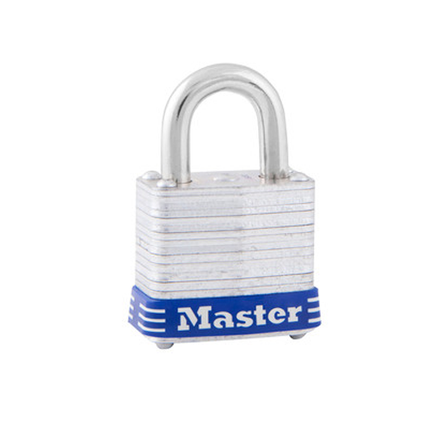 MASTER LOCK Model No. 7D 1-1/8in (29mm) Wide Laminated Steel Pin Tumbler Padlock