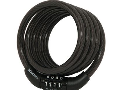 MASTER LOCK Model No. 8143D  4ft (1.2m) Long x 5/16in (8mm) Diameter Preset Combination Cable Lock