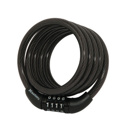 MASTER LOCK Model No. 8143D 4ft (1.2m) Long x 5/16in (8mm) Diameter Preset Combination Cable Lock