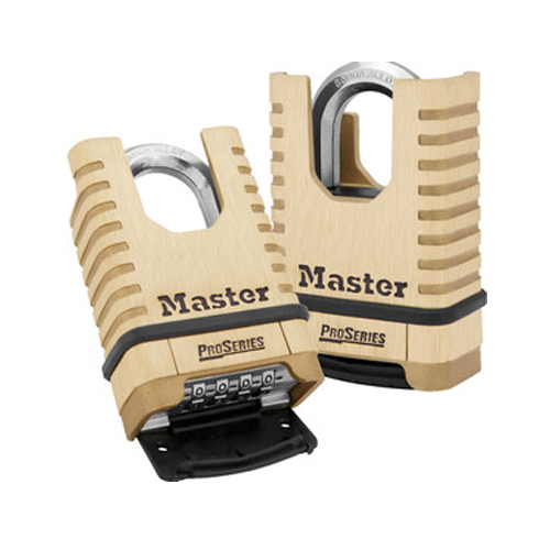 MASTER LOCK Model No. 1177D  2-1/4in (57mm) Wide ProSeries® Shrouded Brass Resettable Combination Padlock