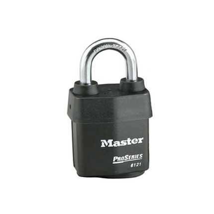MASTER LOCK Model No. 6121 2-1/8in (54mm) Wide ProSeries® Weather Tough® Laminated Steel Rekeyable Pin Tumbler Padlock