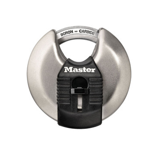 MASTER LOCK Model No. M40XD  2-3/4in (70mm) Wide Magnum® Stainless Steel Discus Padlock with Shrouded Shackle