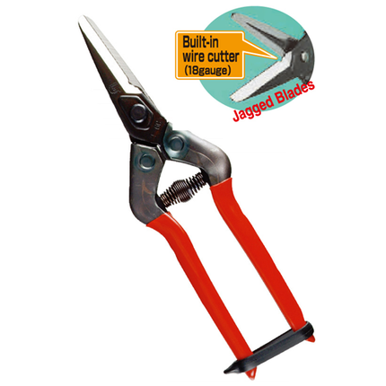 CHIKAMASA Shears For Picking Fruits E-6C (Jagged blade with wire-cutting function)