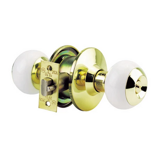 JUNGHWA Key- and Button-Locking Door Knobs 3300CHOICE (White)