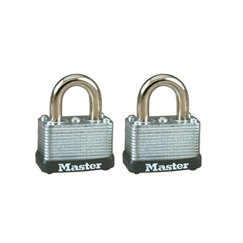 MASTER LOCK Model No. 22T  1-1/2in (38mm) Wide Laminated Steel Warded Padlock; 2 Pack