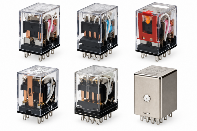 OMRON MY4N-GS-R AC200/220V General Purpose Relay 4PDT 5A — Plug-in, LED Indicator