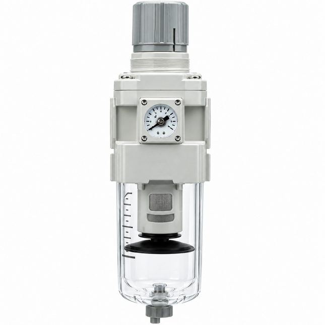 SMC AW30-F03E-D Filter Regulator 3/8" with Reverse Flow — 360° Visible Bowl, Current D Series