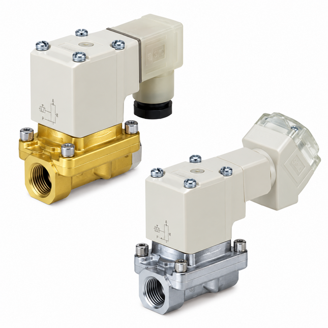 SMC VXZ2B2FZ2AXB 2-Port Solenoid Valve for Water — Zero Differential Pressure, Pilot Type, IP65
