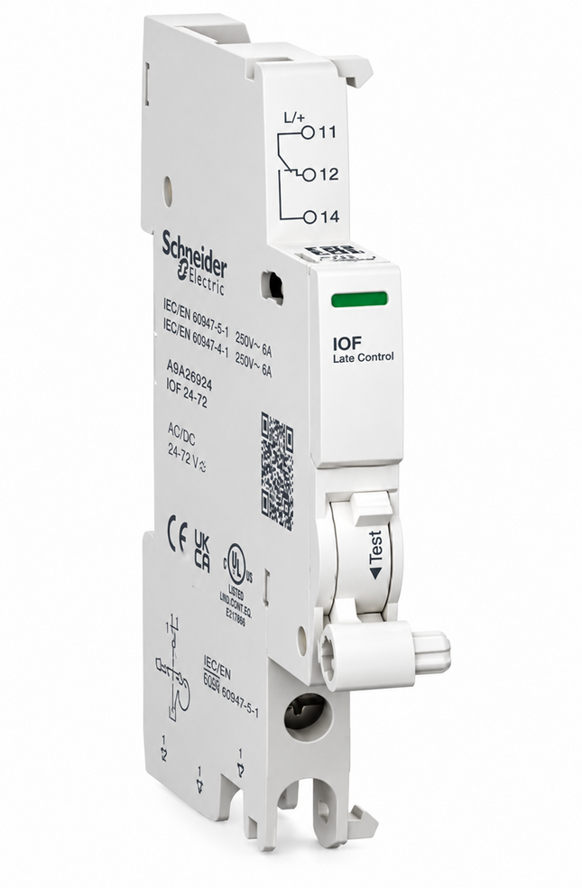 Schneider Electric Acti9 iOF Auxiliary Contact A9A26914, 1 C/O, Low-Level 2–100 mA
