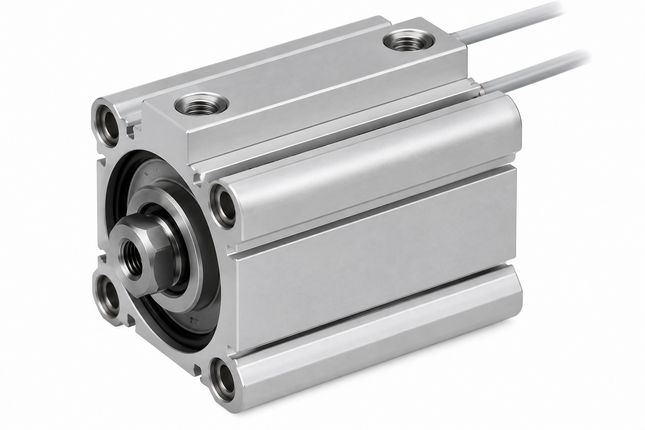SMC CQ2B25-10DM Compact Air Cylinder ø25 Bore 10mm Stroke — Double Acting, Through-Hole Mount