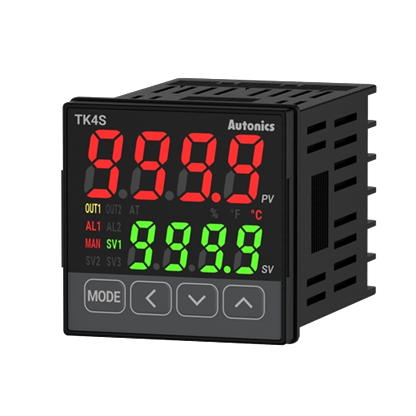 Autonics TK4S-A4RN PID Temperature Controller, 48×48 mm, Relay Output, Alarm 1/2 + 4–20 mA Transmission, 100–240 VAC