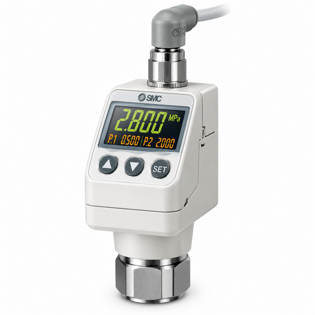 SMC ISE76G-F02-L2-S Digital Pressure Switch G1/4 — General Fluid, IO-Link, 336° Rotating Display