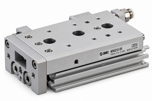SMC MXS8-30 Air Slide Table ø8 Bore 30mm Stroke — Cross Roller Guide, Dual Rod, Precision Assembly