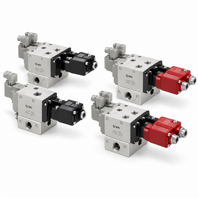 SMC VP742-5YZ1-04F-M-X536 Safety Residual Pressure Release Valve Rc1/2 — ISO 13849-1, Position Monitoring