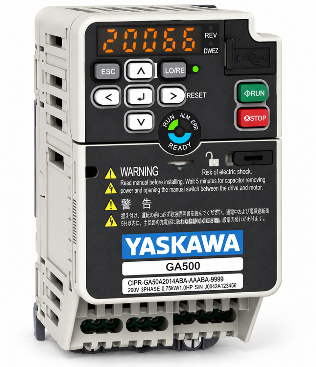 YASKAWA GA500 Microdrive (AC Drive) CIPR-GA50TB010BAA, 200 V class single-phase input, 1.5 kW (Asia Model)