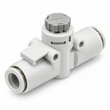SMC AS1002F-04A Speed Controller In-Line ø4 x ø4 — Meter-Out Flow Control, Push-In Fitting