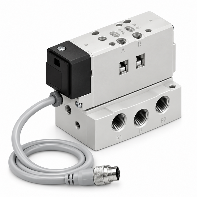 SMC VQ7-6-FG-D-3NRA02-Q 5-Port Solenoid Valve ISO Size 1 DC24V — 3-Position, Double Solenoid