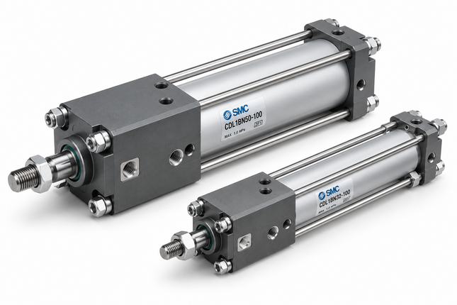 SMC CNA2F100-1000-D Air Cylinder with Lock ø100 Bore 1000mm Stroke — Dual Direction Lock, Flange Mount
