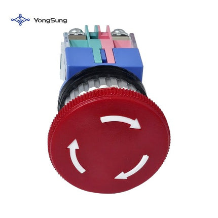 YONGSUNG Super Emergency Push Button Switch, Maintained, Red, 1a1b, YS ASEP334-11RA