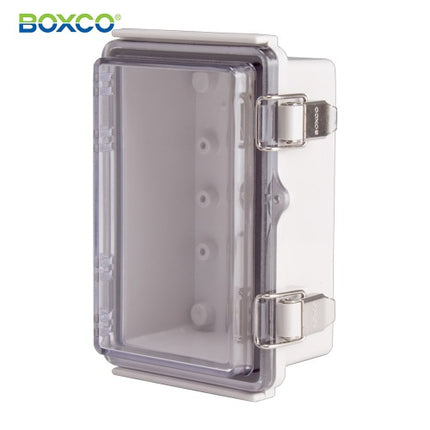 BOXCO Terminal Box, Plastic Enclosure, Hinge Type, ABS, Transparent Cover BC-ATP-101508
