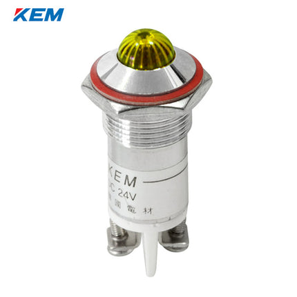 KEM KEM LED Indicator Light, Ø16mm, Bolt Type, High-Brightness, AC220V, Yellow KLHRAU-16A220YT