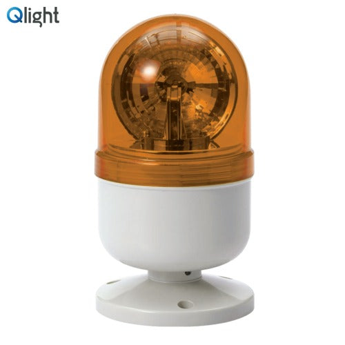 QLIGHT Rotating Warning Light, 80mm, LED, Yellow, DC24V S80DRK-24-A