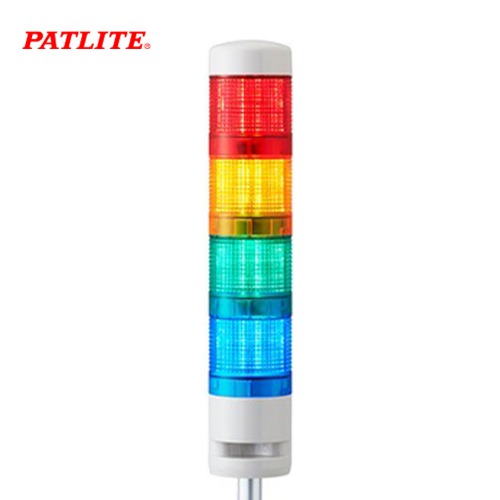 PATLITE Signal Tower Light, 60mm, Buzzer Type, 4-Tier, Pole Mount MR6-402BQ-RYGB