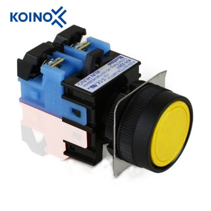 KOINO Push Button Switch, Non-Illuminated, Ø22mm, Yellow, 1a Contact KH-2201Y