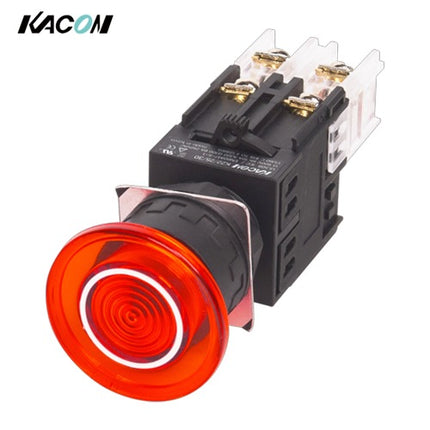 KACON Push Button Switch, Illuminated, Ø30mm, LED, Mushroom Head, Red, DC24V K30-27R-N40