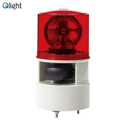 QLIGHT Warning Light, Ø125, Built-in Buzzer, Red S125DLR-WS-24-R