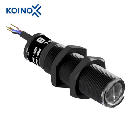 KOINO Photoelectric Sensor, Cylindrical, Ø18, Diffuse Reflective, 10 cm, NPN Type, KPS-ODN-L